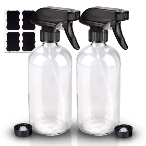 Miniatura 8 de Botellas de spray de vidrio ámbar Wedama, botellas de spray de vidrio de 16 oz para soluciones de limpieza y aceites esenciales, botella de spray