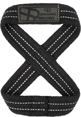 Miniatura 3 de PR Personal Record Deadlift Straps - Figuras 8 correas de levantamiento de pesas para levantamiento de pesas, culturismo, Strongman - Muñequeras