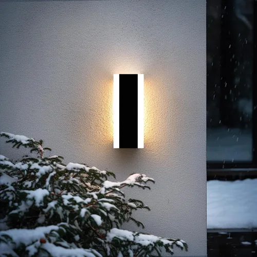 Lámparas de Pared Exteriores Modernas Aplique de Pared LED Largo Negro Lámpara Exterior IP65 Impermeable 10W 3000K Luces de Pared Rectangulares de