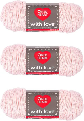 Miniatura 24 de Red Heart with Love Berry - Hilo rojo – Paquete de 3 unidades de 6.98 oz/7 onzas – Acrílico – 4 medianos (peinado) – 370 yardas – Tejido/ganchillo