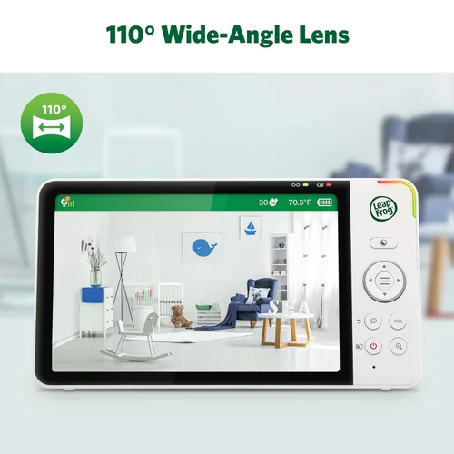 Miniatura 10 de LeapFrog LF920-2HD Monitor de bebé de video de 2 cámaras con pantalla HD de 7 pulgadas, pantalla dividida, visión nocturna a color de 1080p