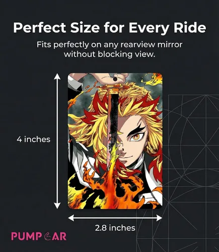 Miniatura 8 de PumpCar Ambientador japonés de doble cara Kamado Tanjiro Kyojuro Rengoku japonés colgante de cereza perfumado Anime Cool para espejo retrovisor