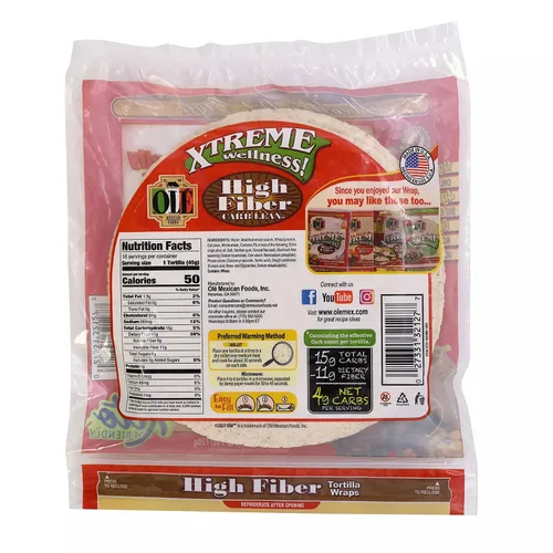 Miniatura 2 de Ole Mexican Foods Xtreme Wellness - Alto contenido de fibra y bajo en carbohidratos apto para dieta cetogénica, 16 envolturas de tortilla