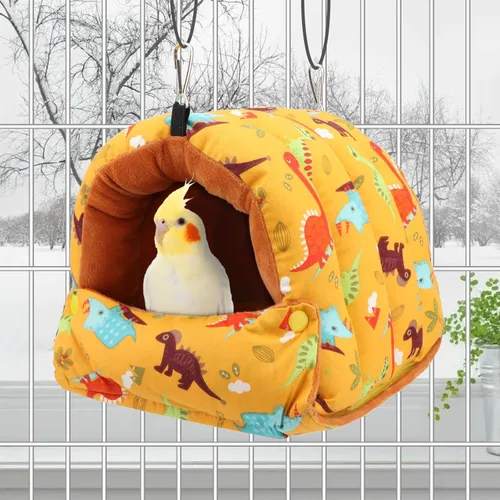 Miniatura 3 de Wontee Casa nido de pájaros, para invierno, cálida cabaña para acurrucarse, cama para pájaros, hamaca colgante para loros, periquitos, periquitos