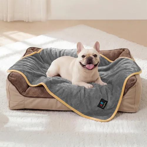 Luciphia Manta impermeable para perro, lavable, reversible, de forro polar, sherpa, para cama, sofá, suave, a prueba de líquidos, a prueba de orina,