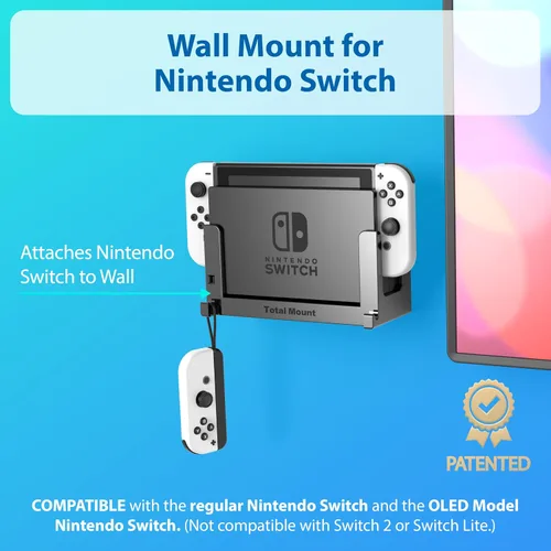 Miniatura 2 de TotalMount Soporte de Pared para Nintendo Switch 1 (Monta Switch 1 detrás de la TV) – Switch 1 Negro Interruptor 1 Gris