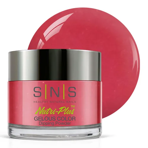Miniatura 19 de SNS Polvo de inmersión de uñas, polvo de inmersión de color geloso, rosa brillante (rojo/magenta, brillante), color de uñas acrílico de larga
