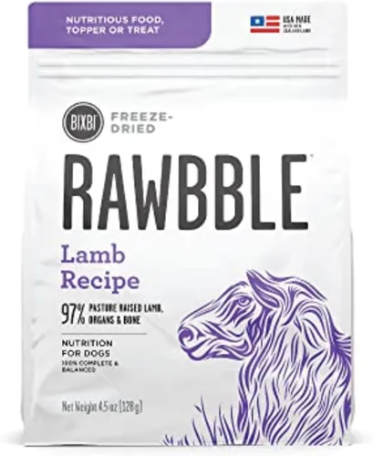 Miniatura 16 de BIXBI Rawbble - Alimento liofilizado para perros, receta de cordero, 26 onzas, 97% de carne y órganos, sin rellenos, comida cruda para perros apta