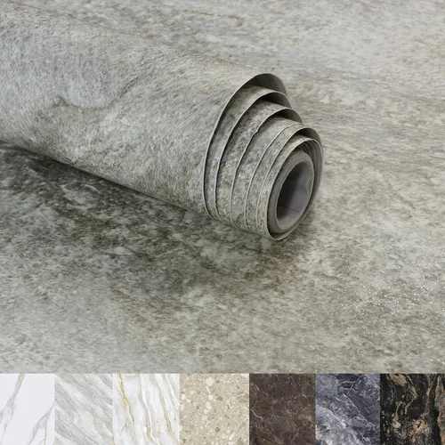 Miniatura 8 de Papel de Contacto de Mármol para Cubrir Encimeras - 12"x197" Azul Mate Despegar y Pegar Papel Tapiz - Rollo de Película de Vinilo de Granito Grueso