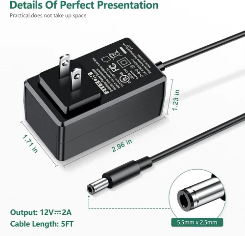 Miniatura 2 de Adaptador de CA con certificación UL, cargador de batería de repuesto para taladro inalámbrico rosa, kit de herramientas de destornillador eléctrico