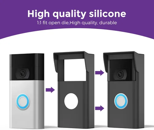 Miniatura 6 de Funda de silicona para timbres de video - Resistente a la intemperie, resistente a los rayos UV y a la lluvia, protección duradera para timbre