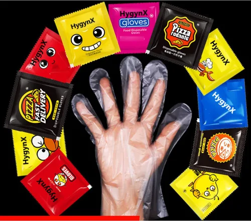 Miniatura 8 de HYGYNX Disposable Table Top Poly Gloves, Individually Wrapped Gloves Food Handling Gloves, Dining Gloves