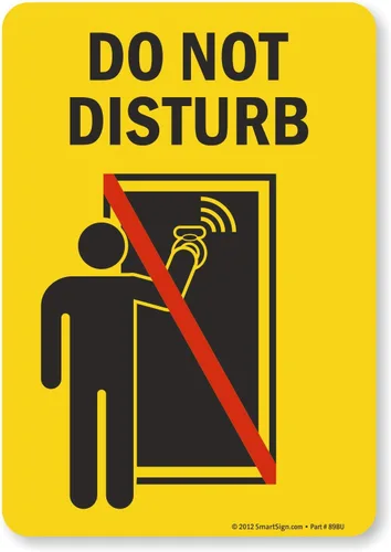 Miniatura 2 de SmartSign - S-7675-MG-10 Letrero "No molestar" 7" x 10" Magnético Negro/Rojo sobre Amarillo