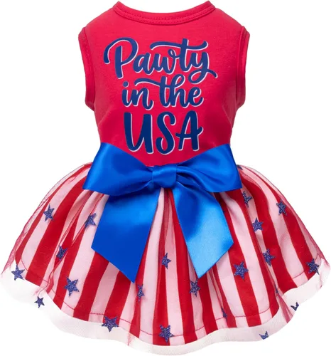 Miniatura 11 de Vestido de Tul para Perros Fitwarm Cumpleaños Niña, Ropa para Perros Pequeños Niña, Ropa para Gatos, Rosa, Pequeño