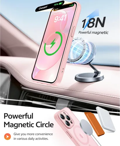 Miniatura 3 de FNTCASE Funda para iPhone 13 Pro: Fundas magnéticas translúcidas mate delgadas con protector de pantalla de vidrio templado