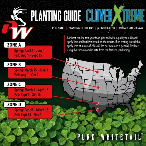 Miniatura 2 de Pure Whitetail Clover Xtreme Mezclas de semillas selectas Mezcla de semillas de trébol perenne de ciervos de cola blanca y pavos Semillas