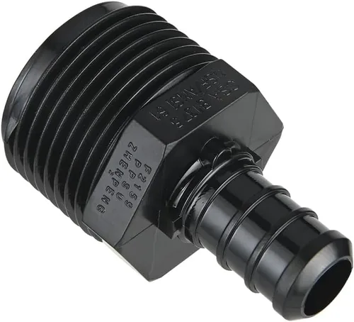 Miniatura 2 de Paquete de 10 unidades EFIELD Poly PPSU Barb Crimp Pex Fitting 1/2" X3/4" Macho NPT Adaptador, agua potable, (PPSU1807104)