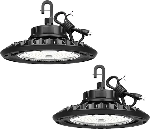 Miniatura 12 de Luces LED de alta bahía súper brillantes 150 W 22500 lm regulable AC100-277V 5000K DLC/ETL listado 6 pies con enchufe de EE. UU