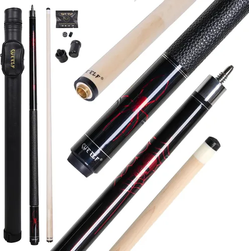 Miniatura 8 de CUEELF Scorpion Taco de Billar de 58 pulgadas de Arce Canadiense Taco de Billar con Envoltura de Cuero de Baja Deflexión Tacos Profesionales Tacos