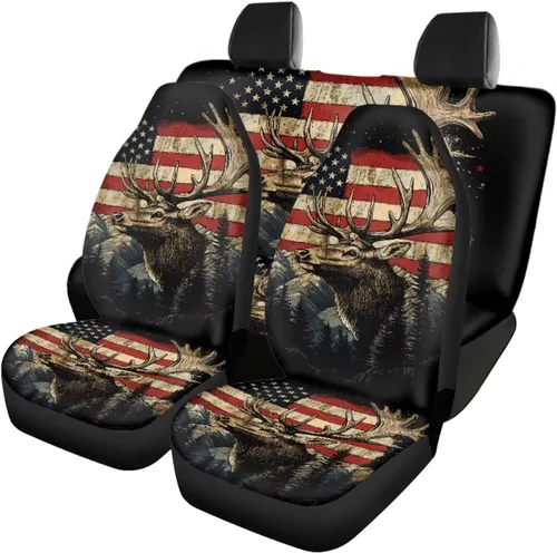 Miniatura 10 de Howilath 250 USA Anniversary - Juego de 4 fundas de asiento de automóvil de ajuste universal para asientos delanteros y traseros para uso en todas
