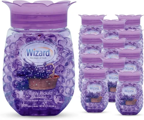 Miniatura 4 de WIZARD - Perlas de gel eliminadoras de olores, 12 onzas, paquete de 12 ambientadores para baño. Habitaciones, por áreas y ambientadores