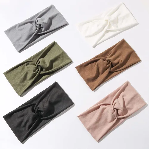 Miniatura 11 de Artilady Paquete de 12 diademas bohemias para mujer, bandas elásticas suaves para yoga para niñas, entrenamiento, correr, deporte, envoltura