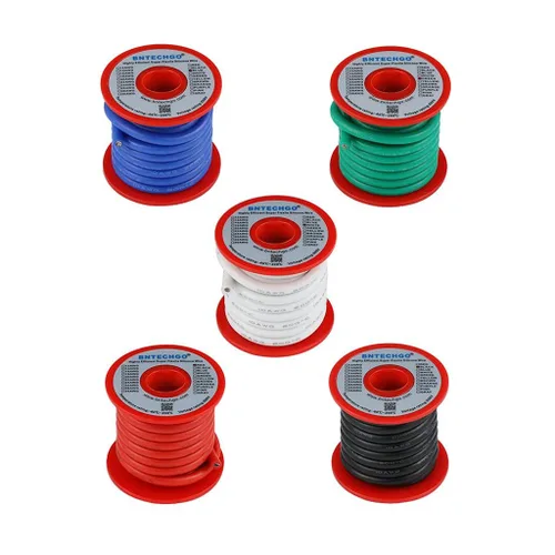 Miniatura 14 de BNTECHGO cable de caucho de silicona calibre 10 de 20 pies [10 pies negros y 10 pies rojos] 600 voltios, 200 grados centígrados, resistente a altas