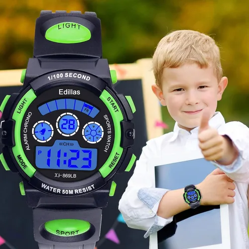 Miniatura 6 de Edillas Relojes digitales para niños, 7 colores, luces LED, 164.0 ft, impermeables, para niños, estudiantes, adolescentes, deportes al aire libre
