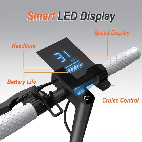 Miniatura 5 de NAVIC Scooter eléctrico para adultos, scooter plegable E con motor potente de 350 W/500 W/750 W, neumáticos sólidos de 8.5 pulgadas/10 pulgadas/14