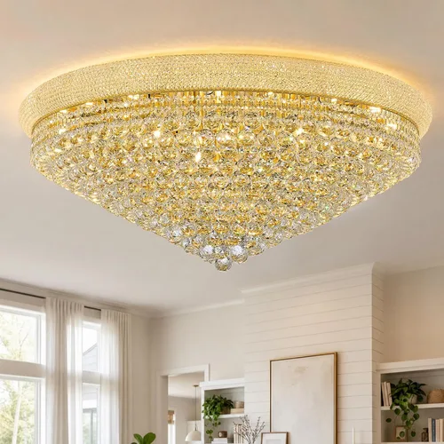Miniatura 17 de Lámpara de Araña de Cristal de 3 Luces Empotrada en el Techo para Sala de Estar, Comedor, Dormitorio, Vestíbulo, Entrada, Pasillo, Armario, Baño