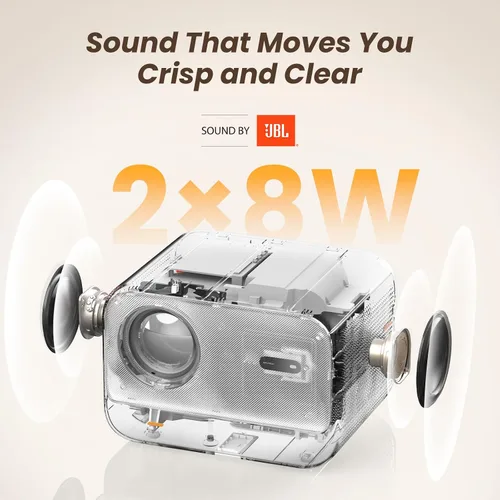 Miniatura 2 de [Sonido de JBL y alto brillo] Proyector Yaber con WiFi y Bluetooth, enfoque automático/corrección Keystone, proyector de película de sonido 3D