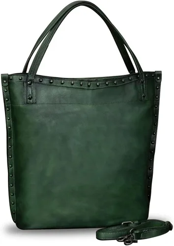 Bolso de hombro grande de cuero genuino para mujer, bolso de mano vintage de cuero real y bolsos de mano, bolso cruzado