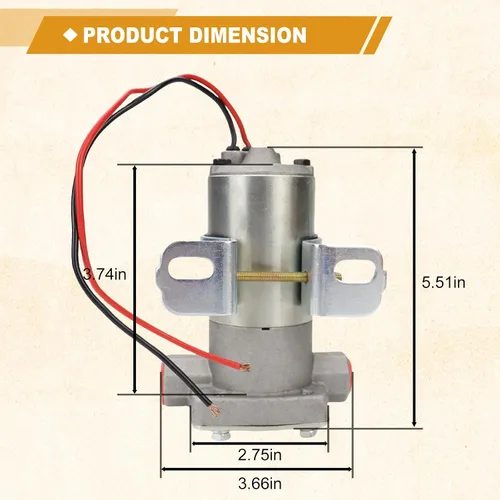 Miniatura 9 de Bomba de combustible eléctrica USTAR de 97 GPH, 7 PSI. Reemplaza 12-801-1. Multifuncional. Fácil de instalar. Confiable (97 GPH)