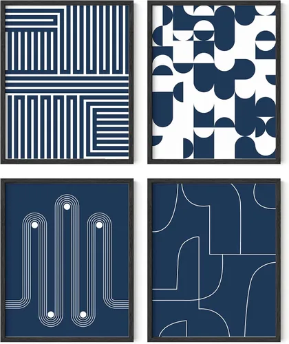 Miniatura 81 de HAUS AND HUES Arte abstracto para pared en blanco y negro, juego de 4 pósteres minimalistas en blanco y negro para paredes, pósteres estéticos Juego
