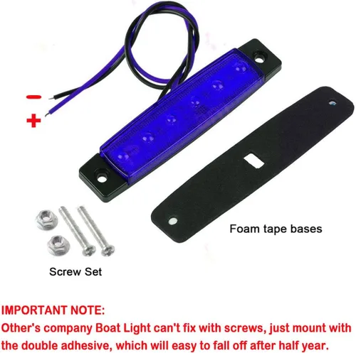 Miniatura 3 de Shangyuan Luces marinas: 6 luces interiores LED impermeables para yate, barco de pesca, kayak y más, 12 V Azul