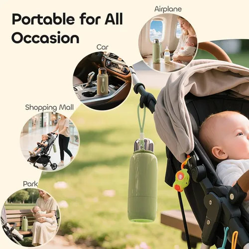 Miniatura 9 de Portable Bottle Warmer for Travel - 3Min Fast Heating of Breast Milk and Formula, 36W Fast Charge, 17 Ounces Large Capacity, Baby Bottle Warmer On