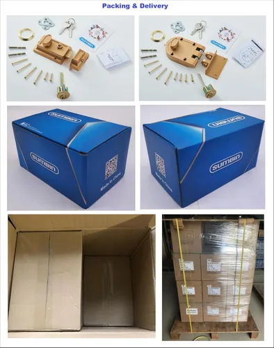 Miniatura 8 de Cerradura de borde de cerrojo de noche, cerraduras antiguas con llaves para puerta delantera, acabado dorado