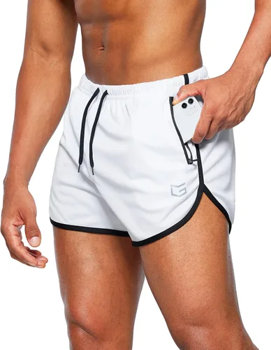 G Gradual Pantalones cortos de correr para hombre de 3 pulgadas de secado rápido para gimnasio, pantalones cortos deportivos con bolsillos con