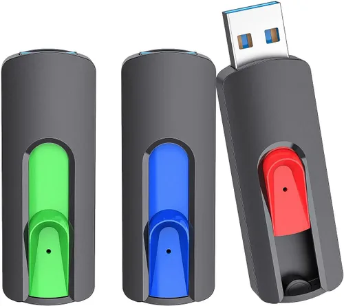 Miniatura 12 de RAOYI 10 unidades de unidades de memoria USB de 4 GB deslizantes retráctiles a granel USB 2.0 pulgar, unidad de salto, unidad de cremallera