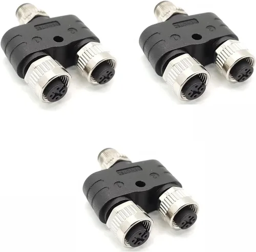 Miniatura 2 de Elecbee M12 Y Conector 4 Pin Macho a Hembra A Código Unshiled Adaptador Impermeable Hembra a Macho 4 Pin M12 Conector Impermeable (1)