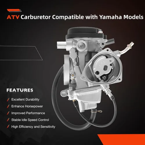 Miniatura 2 de Carburador Compatible con Yamaha 2000-2006 Kodiak 400 YFM400 & Big Bear 400 & Bruin 350, 2007-2012 Grizzly 350 Grizzly 450, 2006-2009 Wolverine 350