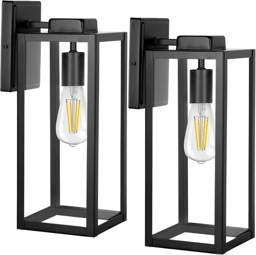 Miniatura 9 de hykolity Luces de pared para exteriores de gran tamaño, linterna de pared exterior de 16 pulgadas, aplique de pared exterior impermeable