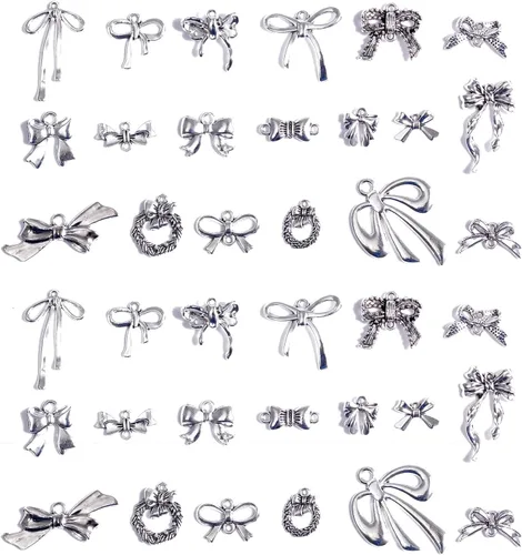 Miniatura 21 de stino 100 gramos de dijes de metal para hacer joyas, chapados en plata y oro, paquete a granel para pulseras, collares, manualidades Cruz