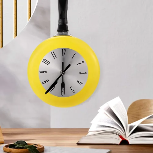 Miniatura 8 de FOMIYES Reloj de pared para decoración del hogar, reloj de pared de 8 pulgadas, silencioso, funciona con pilas, para cocina, baño, sin batería