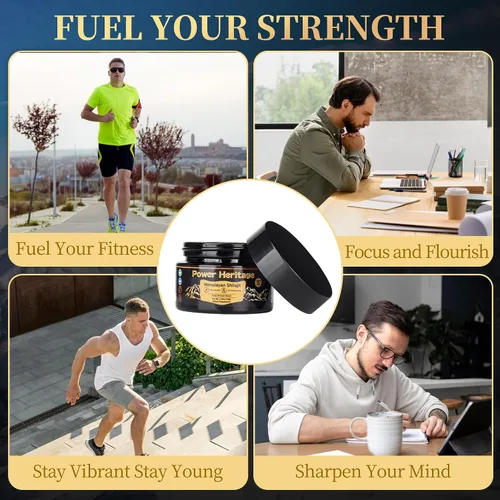Miniatura 7 de Power Heritage - Resina Shilajit para hombres y mujeres, 75 porciones para refuerzo de energía y apoyo inmunológico, más de 85 minerales traza, 75%