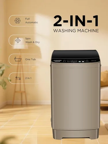Miniatura 5 de F.W.WOOLWORTHS - Lavadora completamente automática de 17.7 libras con secadora giratoria - 10 programas de lavado, 8 niveles de agua, pantalla LED