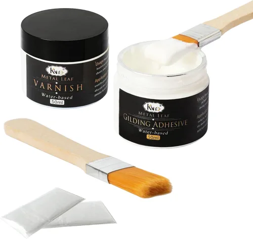 Miniatura 11 de Adhesivo dorado, resina epoxi de 3.4 fl oz, adhesivo de hoja de oro para uso profesional de manualidades, pintura de hojas de oro a base de agua