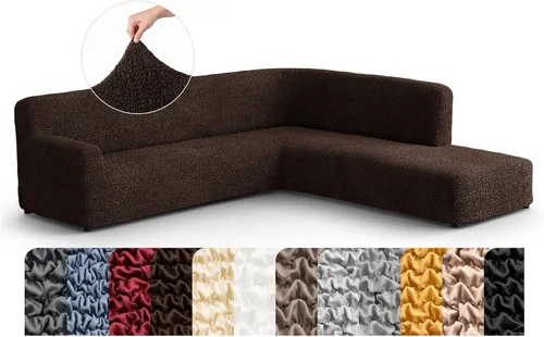 Miniatura 29 de PAULATO BY GA.I.CO. Funda de sofá modular, funda para sofá chaise longue en forma de L, fundas lavables para sofá esquinero, funda elástica de Gris