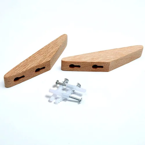 Miniatura 6 de Paquete de 6 ganchos de pared de madera, ganchos de roble para abrigos, diseño minimalista, resistente para bata, colgador de ropa de madera