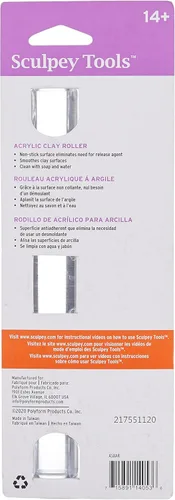 Miniatura 2 de Polyform Sculpey Tools - Rodillo acrílico de 8 pulgadas, herramienta esencial de arcilla, uso con múltiples tipos de arcilla, arcilla polimérica